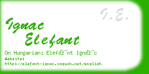 ignac elefant business card